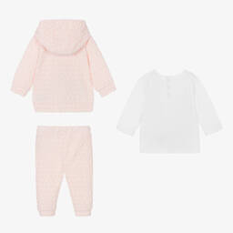 Michael Kors Kids-Girls Pink & White Monogram Tracksuit Set | Childrensalon Outlet