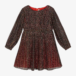 Michael Kors Kids-Girls Pleated Chiffon Leopard Dress | Childrensalon Outlet