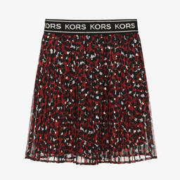 Michael Kors Kids-Girls Red Pleated Chiffon Skirt | Childrensalon Outlet