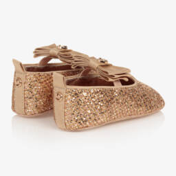 Michael Kors Kids-Girls Rose Gold Sequined Pre-Walkers | Childrensalon Outlet