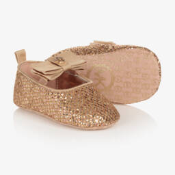 Michael Kors Kids-Girls Rose Gold Sequined Pre-Walkers | Childrensalon Outlet