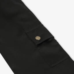 Michael Kors Kids-Girls Satin Black Cargo Pants | Childrensalon Outlet