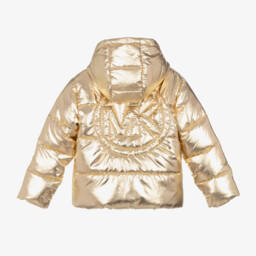 Michael Kors Kids-Girls Shimmering Gold Hooded Coat | Childrensalon Outlet