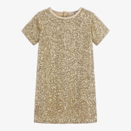 Michael Kors Kids-Girls Shimmering Golden Sequin Dress | Childrensalon Outlet