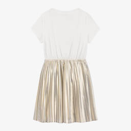 Michael Kors Kids-Girls Shimmering Ivory & Gold Dress | Childrensalon Outlet