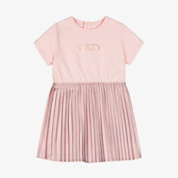 Michael Kors Kids-Girls Shimmering Pink Pleat Ensemble | Childrensalon Outlet