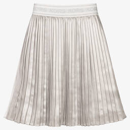 مايكل كورس كيدز-تنورة بكسرات لون فضي متاليك | Childrensalon Outlet