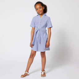 Michael Kors Kids-Girls Sky Stripe Cotton Dress | Childrensalon Outlet