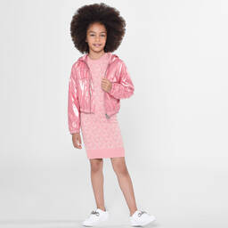 Michael Kors Kids-Girls Sparkly Pink Knitted Dress | Childrensalon Outlet