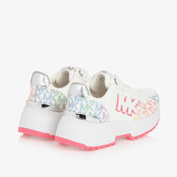 مايكل كورس كيدز-حذاء رياضي بأربطة جلد صناعي لون أبيض للبنات | Childrensalon Outlet