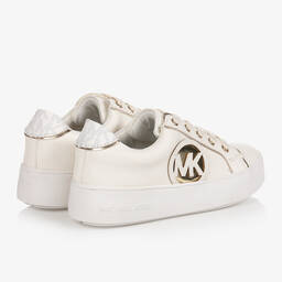 Michael Kors Kids-Girls White & Gold Logo Trainers | Childrensalon Outlet