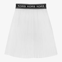Michael Kors Kids-Girls White Pleated Skirt | Childrensalon Outlet