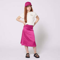 Michael Kors Kids-تيشيرت قطن عاجي بلمسة معدنية براقة | Childrensalon Outlet