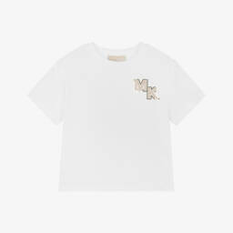 Michael Kors Kids-تيشيرت قطن عاجي بلمسة معدنية براقة | Childrensalon Outlet