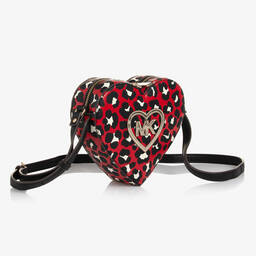 Michael Kors Kids-Red Leopard Print Heart Bag (18cm) | Childrensalon Outlet