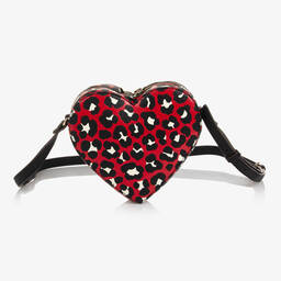 Michael Kors Kids-Red Leopard Print Heart Bag (18cm) | Childrensalon Outlet
