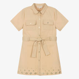 Michael Kors Kids-Teen Girls Beige Cotton Dress | Childrensalon Outlet