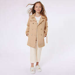 Michael Kors Kids-Teen Girls Beige Cotton Trench Coat | Childrensalon Outlet