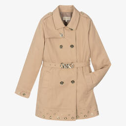 Michael Kors Kids-Teen Girls Beige Cotton Trench Coat | Childrensalon Outlet