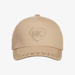 Michael Kors Kids-Teen Girls Beige Embroidered Cotton Cap | Childrensalon Outlet