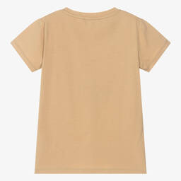 Michael Kors Kids-Teen Girls Beige Studded Cotton T-Shirt | Childrensalon Outlet