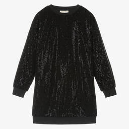 Michael Kors Kids-Teen Girls Black Sequin Sweatshirt Dress | Childrensalon Outlet