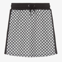 Michael Kors Kids-Teen Girls Black & White Check Logo Skirt | Childrensalon Outlet