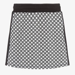 Michael Kors Kids-Teen Girls Black & White Check Logo Skirt | Childrensalon Outlet