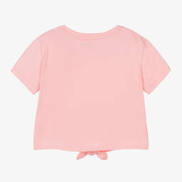 Michael Kors Kids-Teen Girls Cropped Pink Logo T-Shirt | Childrensalon Outlet