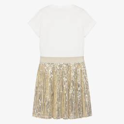 Michael Kors Kids-Teen Girls Gold Sequin Cotton & Tulle Dress | Childrensalon Outlet