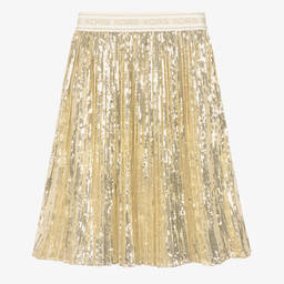 Michael Kors Kids-Teen Girls Gold Sequin Skirt | Childrensalon Outlet
