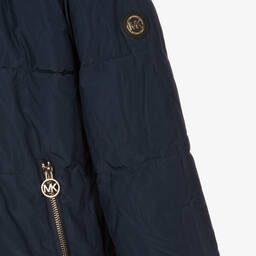 Michael Kors Kids-Teen Girls Ivory & Blue MK Reversible Coat | Childrensalon Outlet