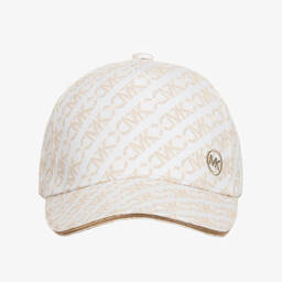 Michael Kors Kids-Teen Girls Ivory Empire Cotton Cap | Childrensalon Outlet