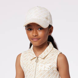 Michael Kors Kids-Teen Girls Ivory Empire Cotton Cap | Childrensalon Outlet