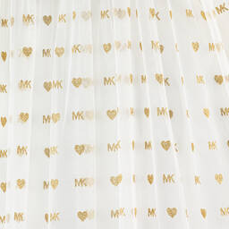 Michael Kors Kids-Teen Girls Ivory Tulle Monogram Heart Dress | Childrensalon Outlet