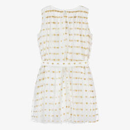 Michael Kors Kids-Teen Girls Ivory Tulle Monogram Heart Dress | Childrensalon Outlet