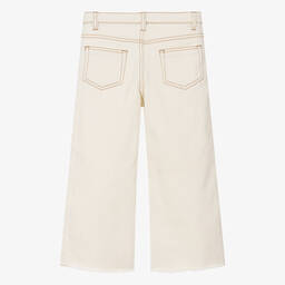 Michael Kors Kids-Teen Girls Ivory Wide Leg Denim Jeans | Childrensalon Outlet