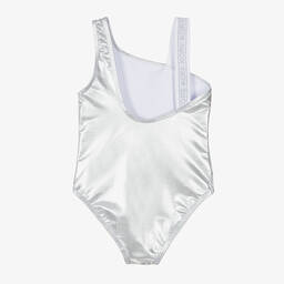 Michael Kors Kids-Teen Girls Metallic Silver Logo Swimsuit | Childrensalon Outlet