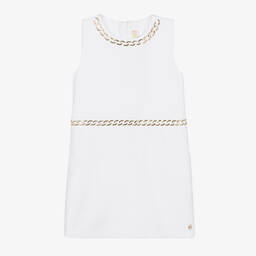 Michael Kors Kids-Teen Girls White Crêpe Shift Dress | Childrensalon Outlet
