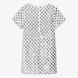 Michael Kors Kids-Бело-серебристое платье в клетку с пайетками | Childrensalon Outlet