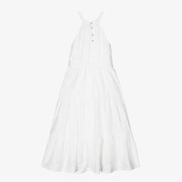 Michael Kors Kids-Белое платье с вышивкой английской гладью | Childrensalon Outlet
