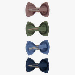 Milledeux-مشبك فيونكة للشعر ساتان بألوان متعددة (عدد 4) | Childrensalon Outlet