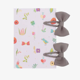 ميلو دو-مشبك للشعر فيونكة لون رمادي للبنات (عدد 2) | Childrensalon Outlet