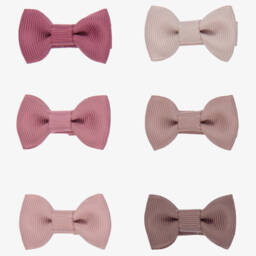 ميلو دو-مشبك للشعر ساتان لون بيج وزهري (عدد 6) | Childrensalon Outlet