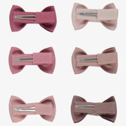 ميلو دو-مشبك للشعر ساتان لون بيج وزهري (عدد 6) | Childrensalon Outlet