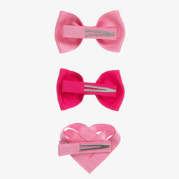 Milledeux-Hearts & Bows Hair Clips (3 Pack) | Childrensalon Outlet