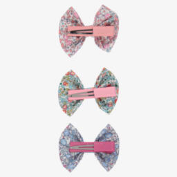 ميلو دو-مشبك للشعر فيونكة لون زهري وأخضر وأزرق (عدد 3) | Childrensalon Outlet