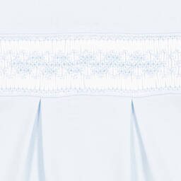 Mini-la-Mode-Blue Pima Cotton Smocked Babygrow | Childrensalon Outlet