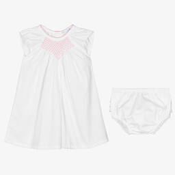 Mini-la-Mode-Smocked Cotton Baby Dress Set | Childrensalon Outlet