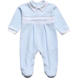 Mini-la-Mode-Smocked Pima Cotton Babygrow | Childrensalon Outlet